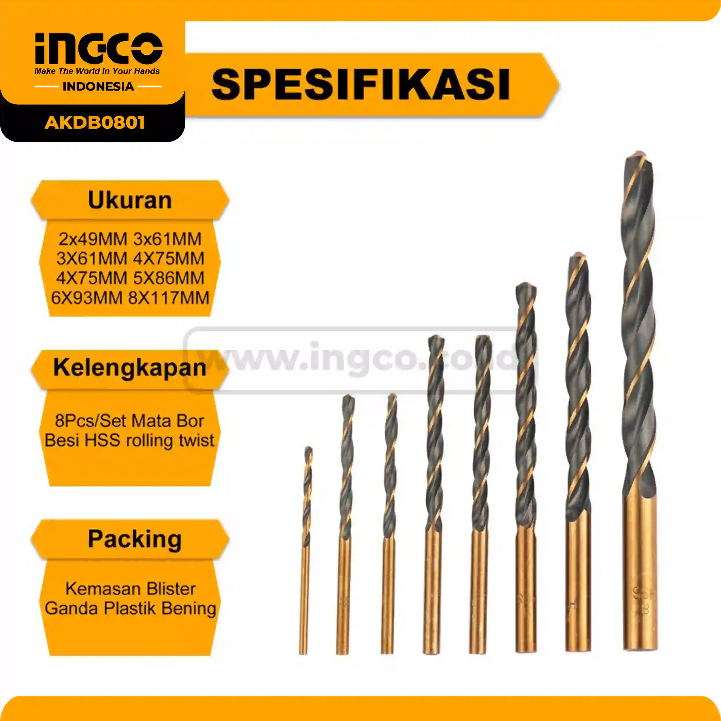 AKDB0801 - MATA BOR BESI SET 8PCS !