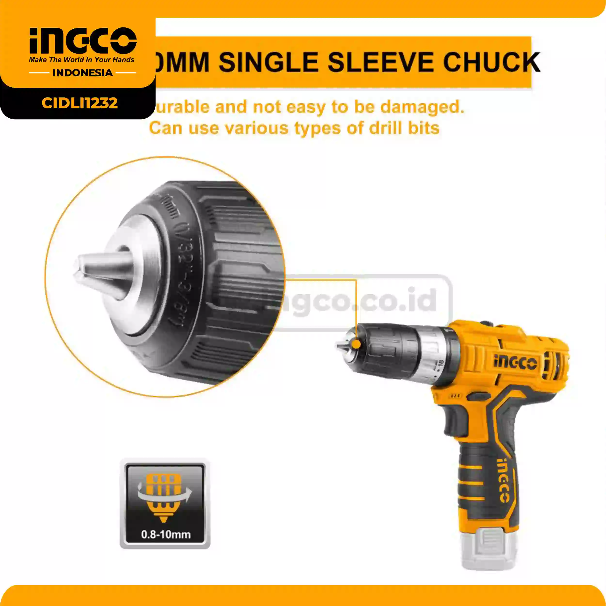 CIDLI1232 - (MESIN BOR IMPACT CORDLESS 12V* (2B&1C)) => CIDLI12202