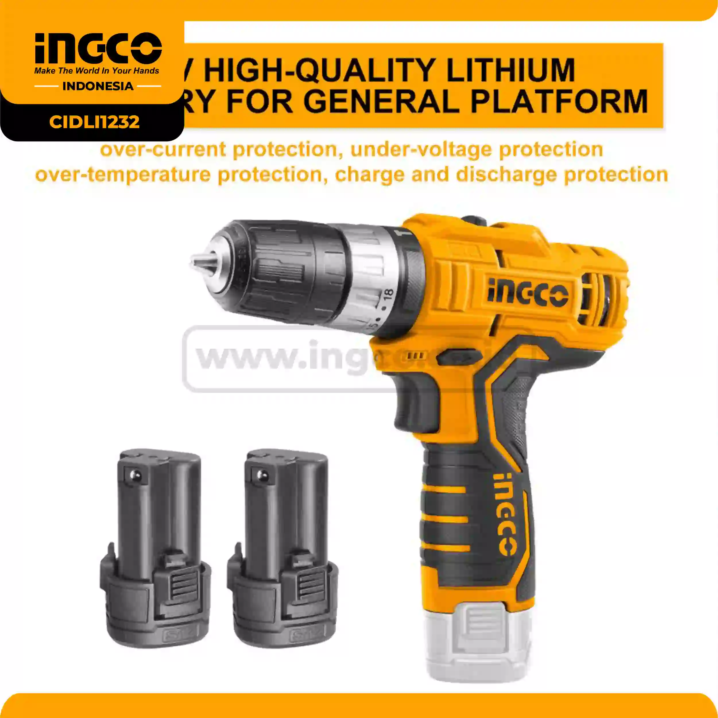 CIDLI1232 - (MESIN BOR IMPACT CORDLESS 12V* (2B&1C)) => CIDLI12202