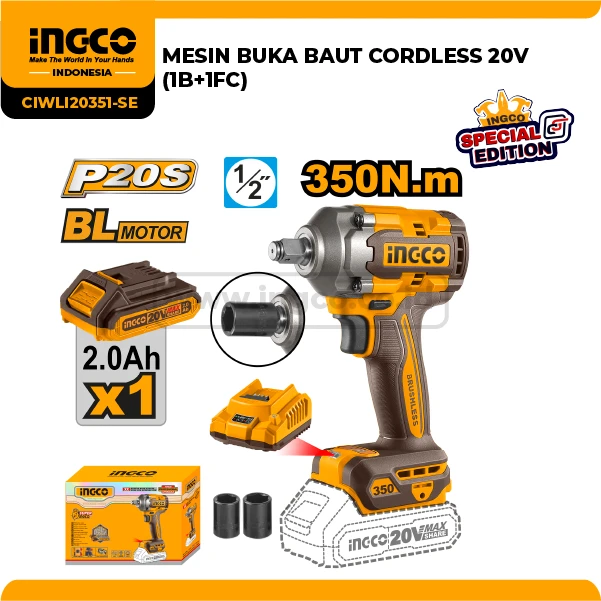 CIWLI20351-SE - (MESIN BUKA BAUT CORDLESS 20V (1B+1FC))
