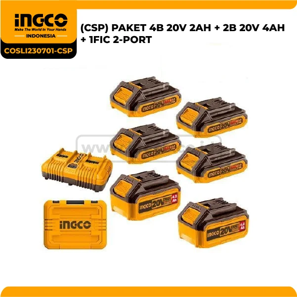 COSLI230701-CSP - (PAKET 4B 20V 2AH + 2B 20V 4AH + 1FIC 2-PORT)