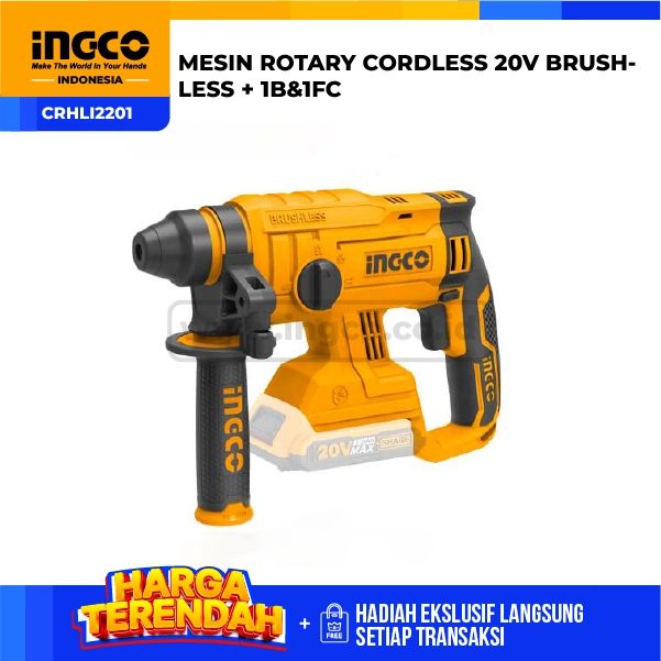 CRHLI2201 - MESIN ROTARY CORDLESS 20V + 1B&1FC (DIBERI TERPISAH)