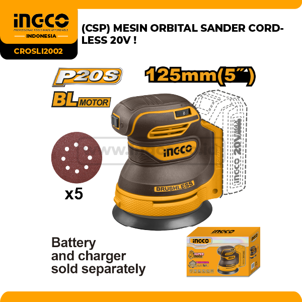 CROSLI2002 - MESIN ORBITAL SANDER CORDLESS 20V !