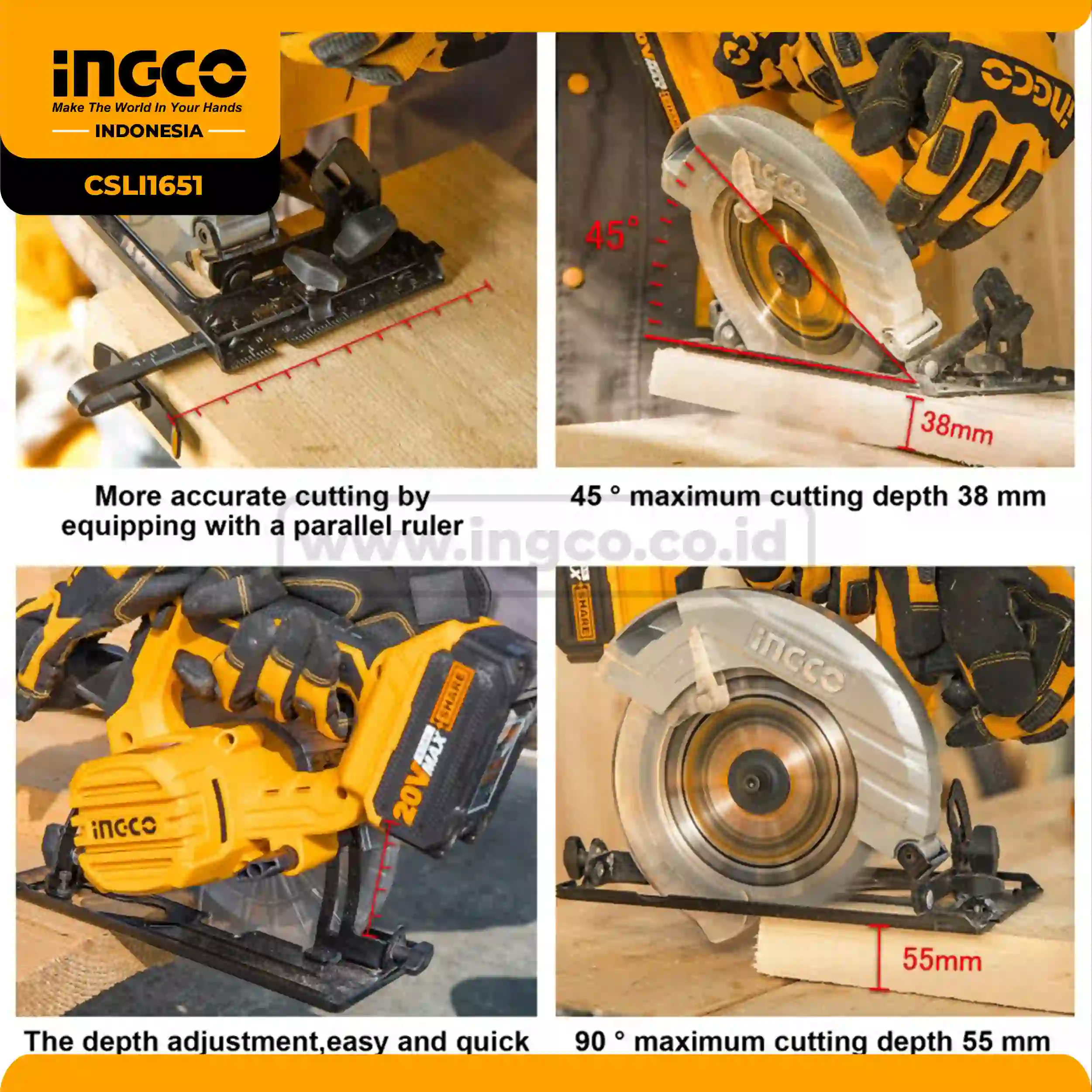 CSLI1651 - MESIN CIRCULAR SAW CORDLESS 20V !=> CSLI1851