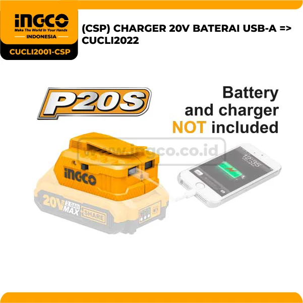 CUCLI2001 - (CSP) CHARGER 20V BATERAI USB-A => CUCLI2022
