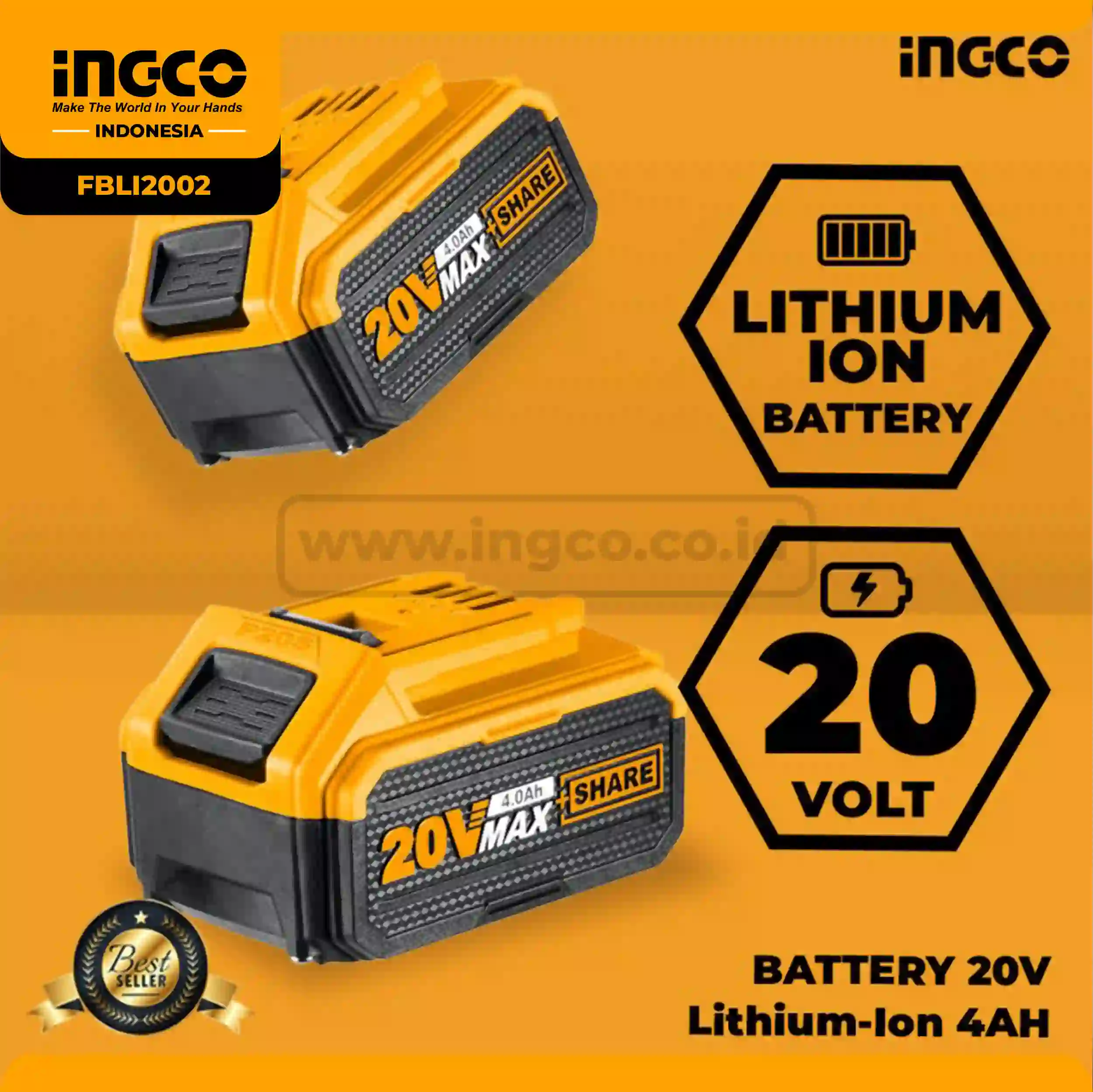FBLI2002 - BATERAI 20V LITHIUM-ION 4AH !