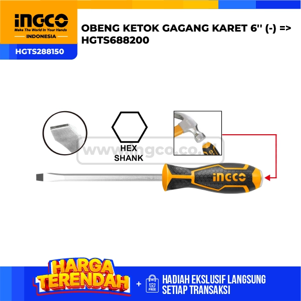 HGTS288150 - (OBENG KETOK GAGANG KARET 6'' (-)) => HGTS688200