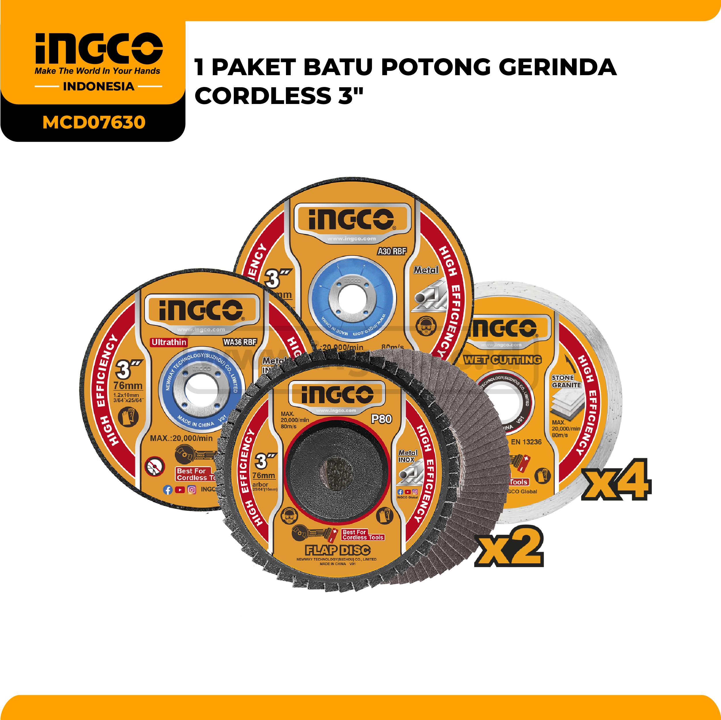 MCD07630 - 1 PAKET BATU POTONG GERINDA CORDLESS 3